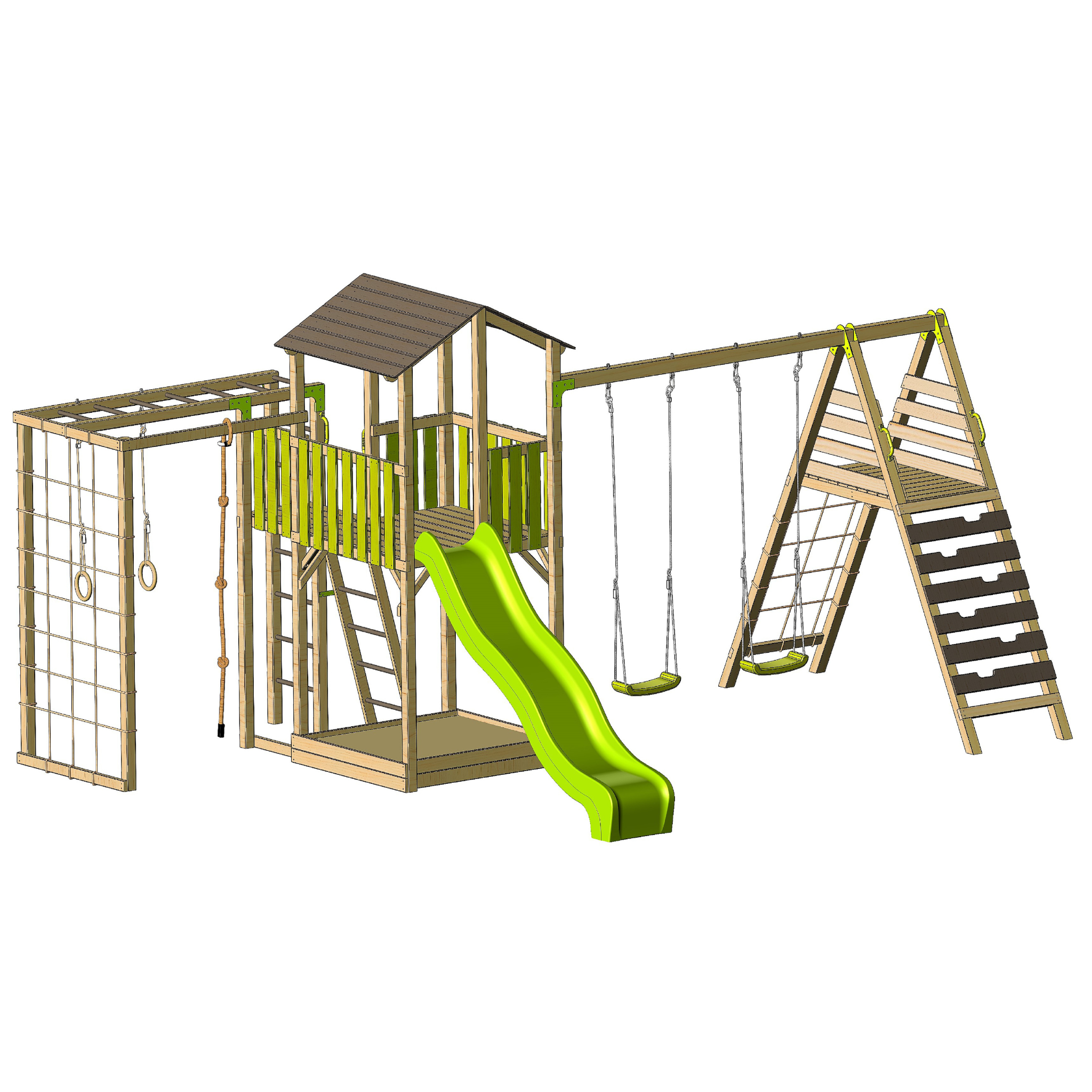 C12 Classic Playground with Slide, Climb and Gym Module