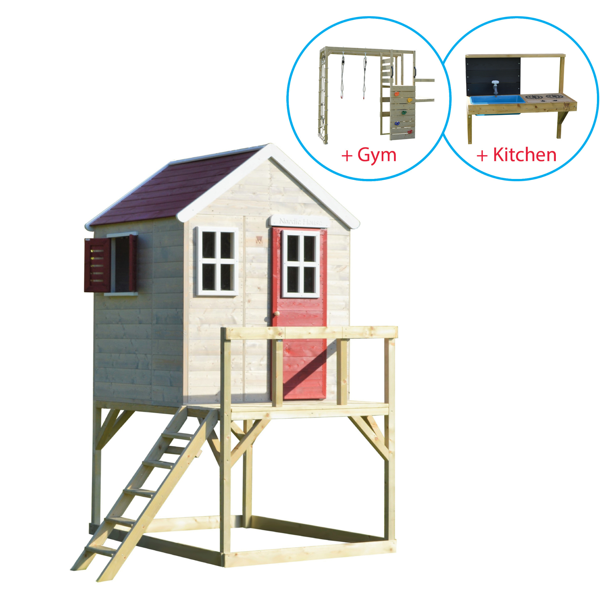 M21-GK My Lodge with Platform + Gym & Kitchen Attachment