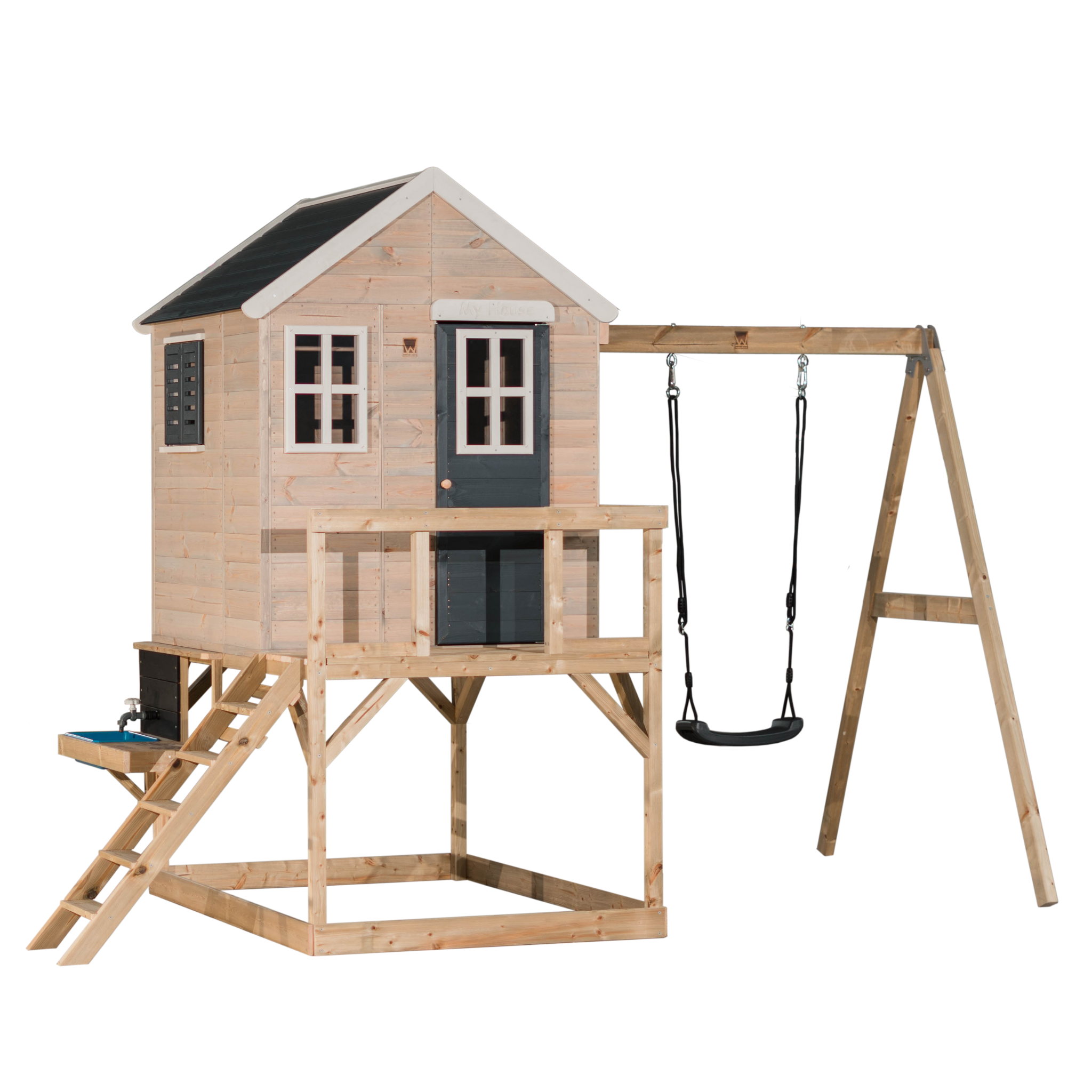 M23-K My Lodge with Platform and Single Swing + Kitchen Attachment