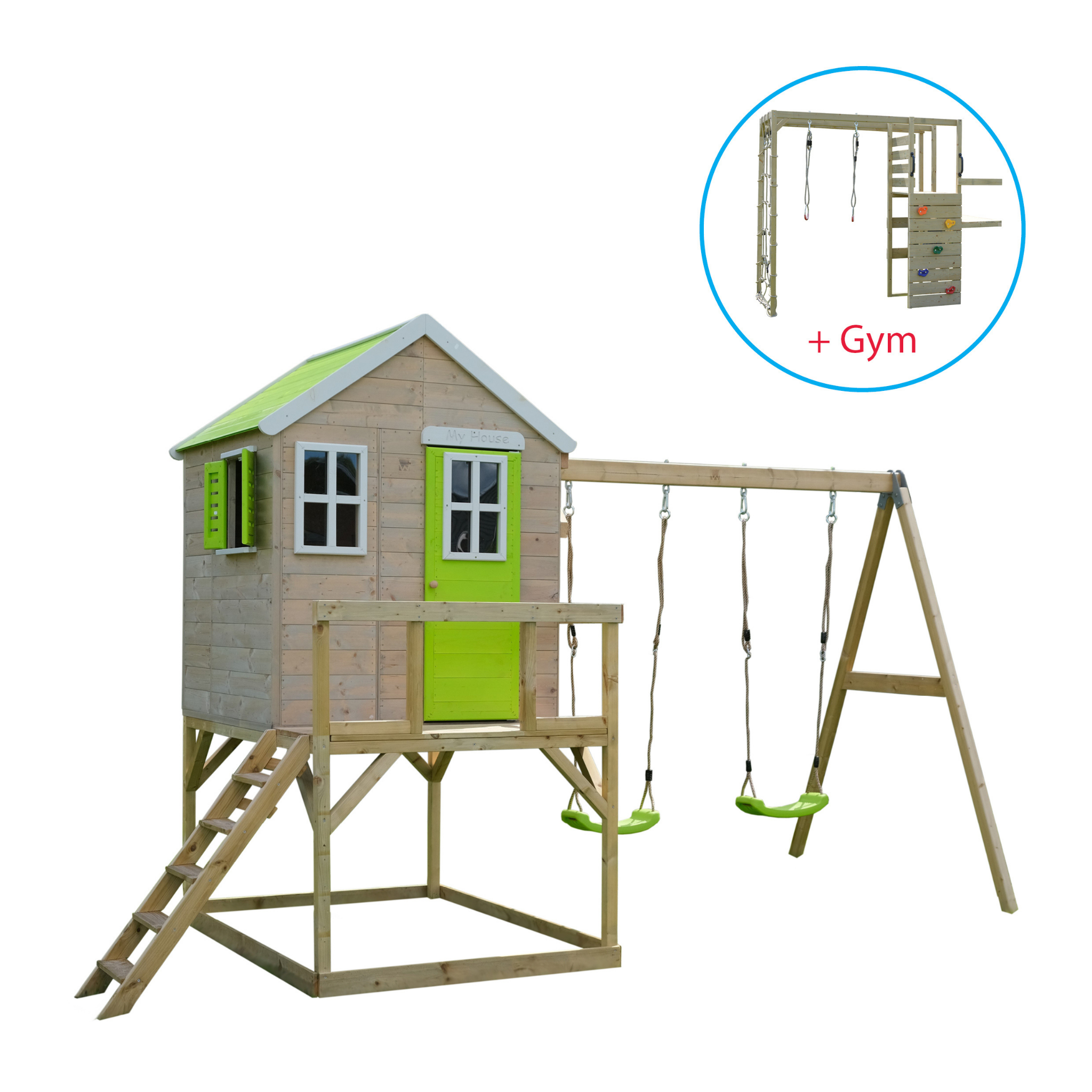 M27-G My Lodge with Platform and Double Swing + Gym