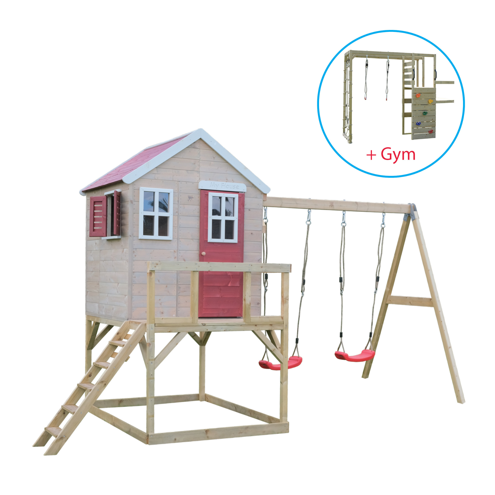 M27-G My Lodge with Platform and Double Swing + Gym