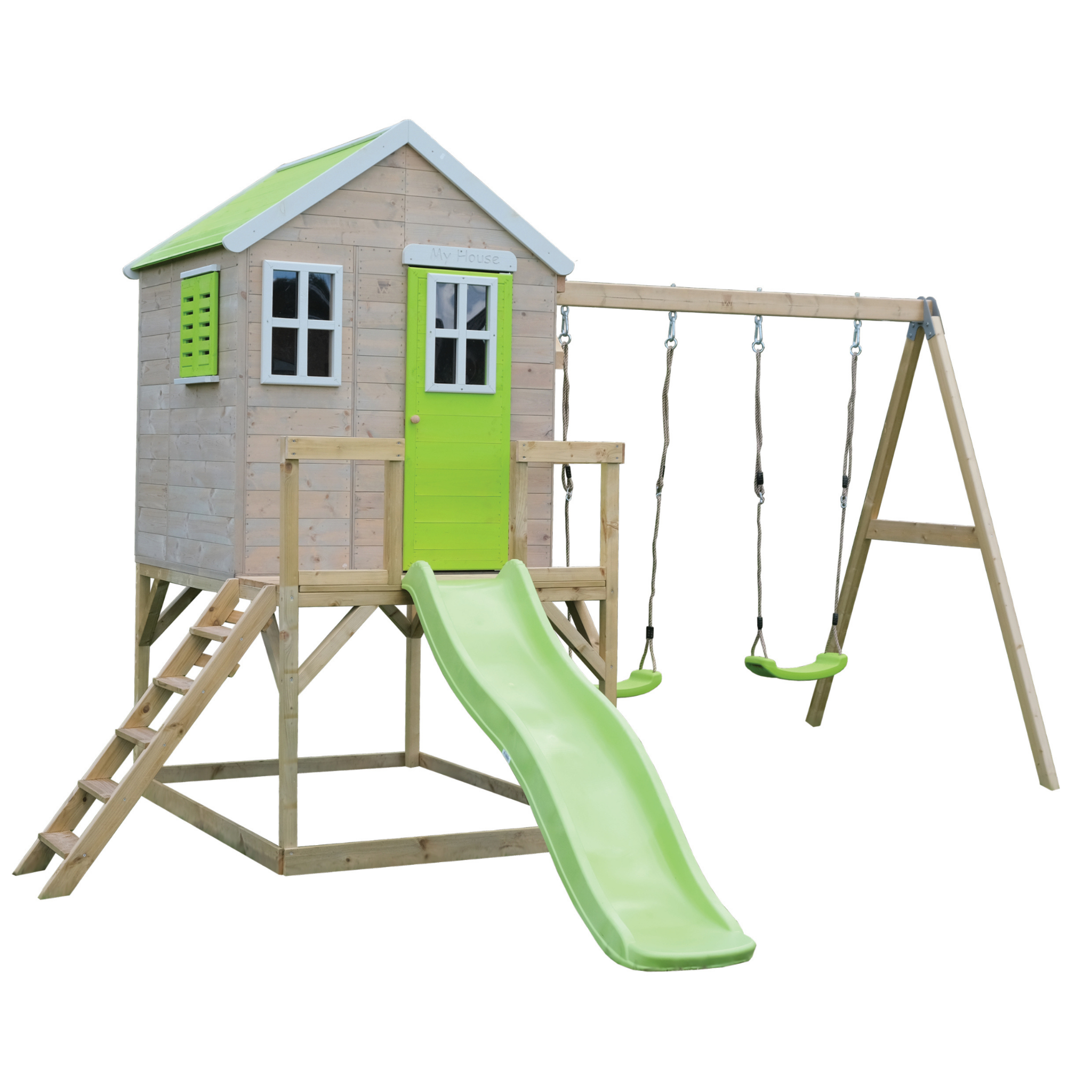 M28 My Lodge with Platform, Slide and Double Swing