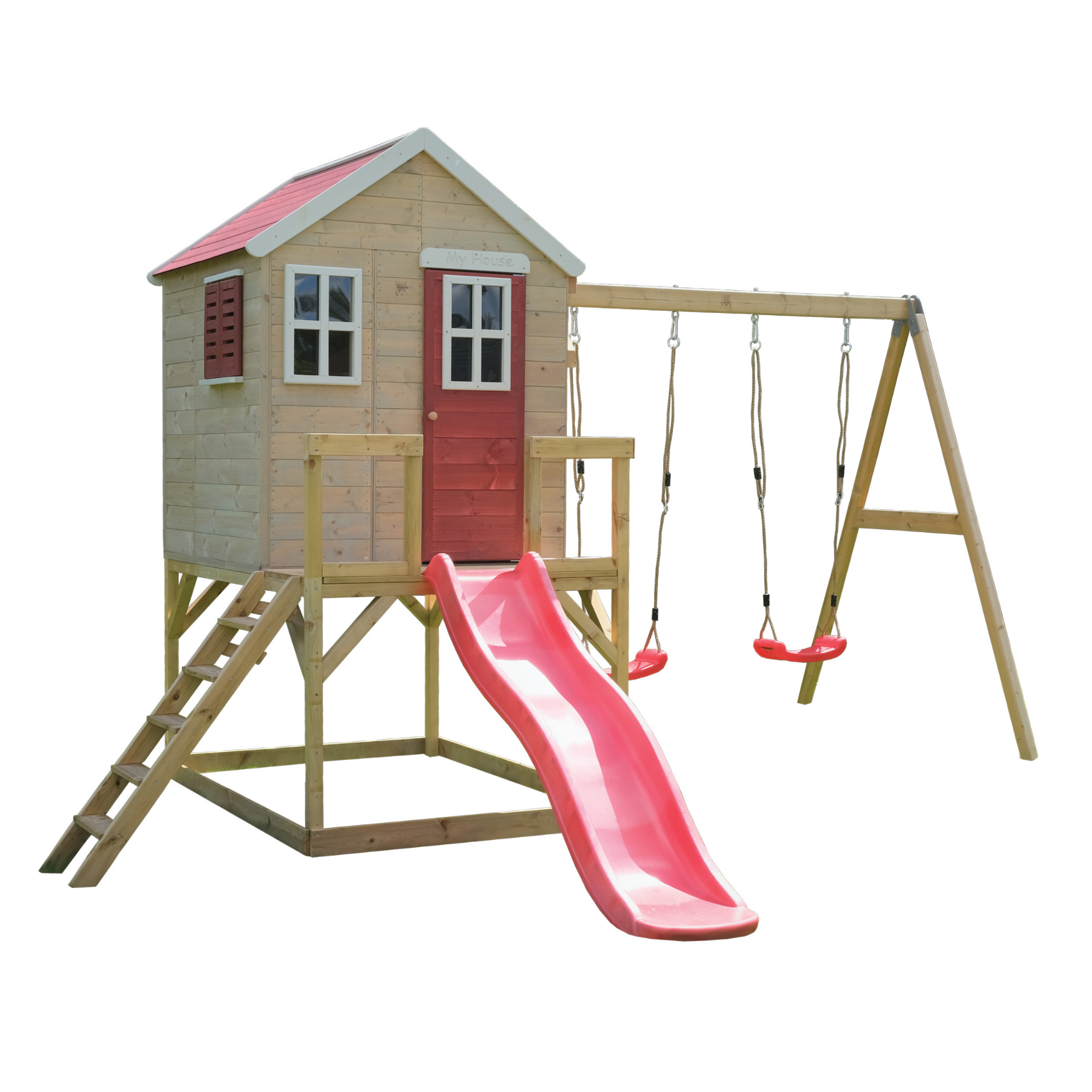 M28 My Lodge with Platform, Slide and Double Swing
