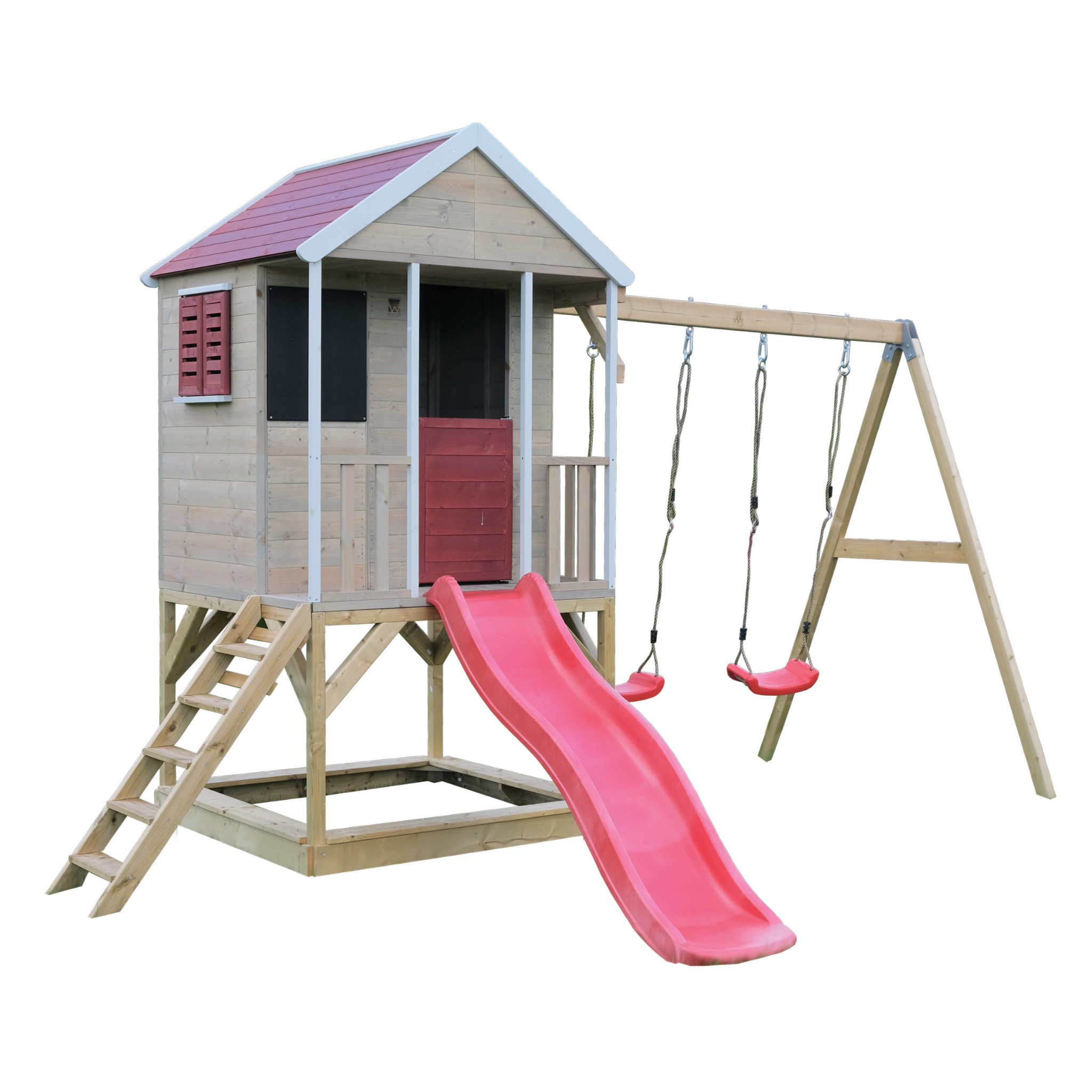 M29R Summer Adventure House with Platform, Slide and Double Swing