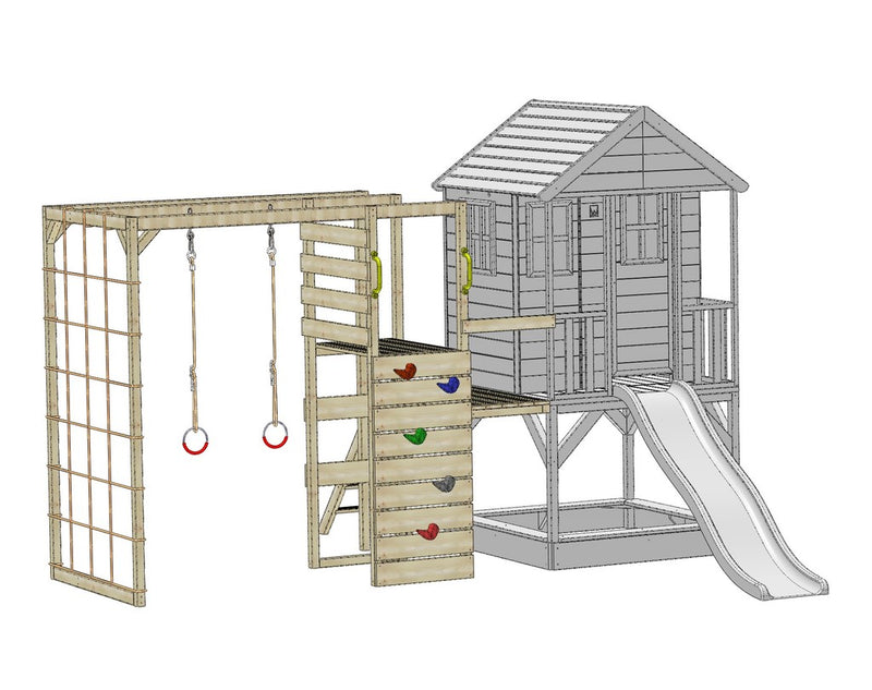 Wendi Toys Modular Playhouse M10R-Gym Nordic Adventure House Red