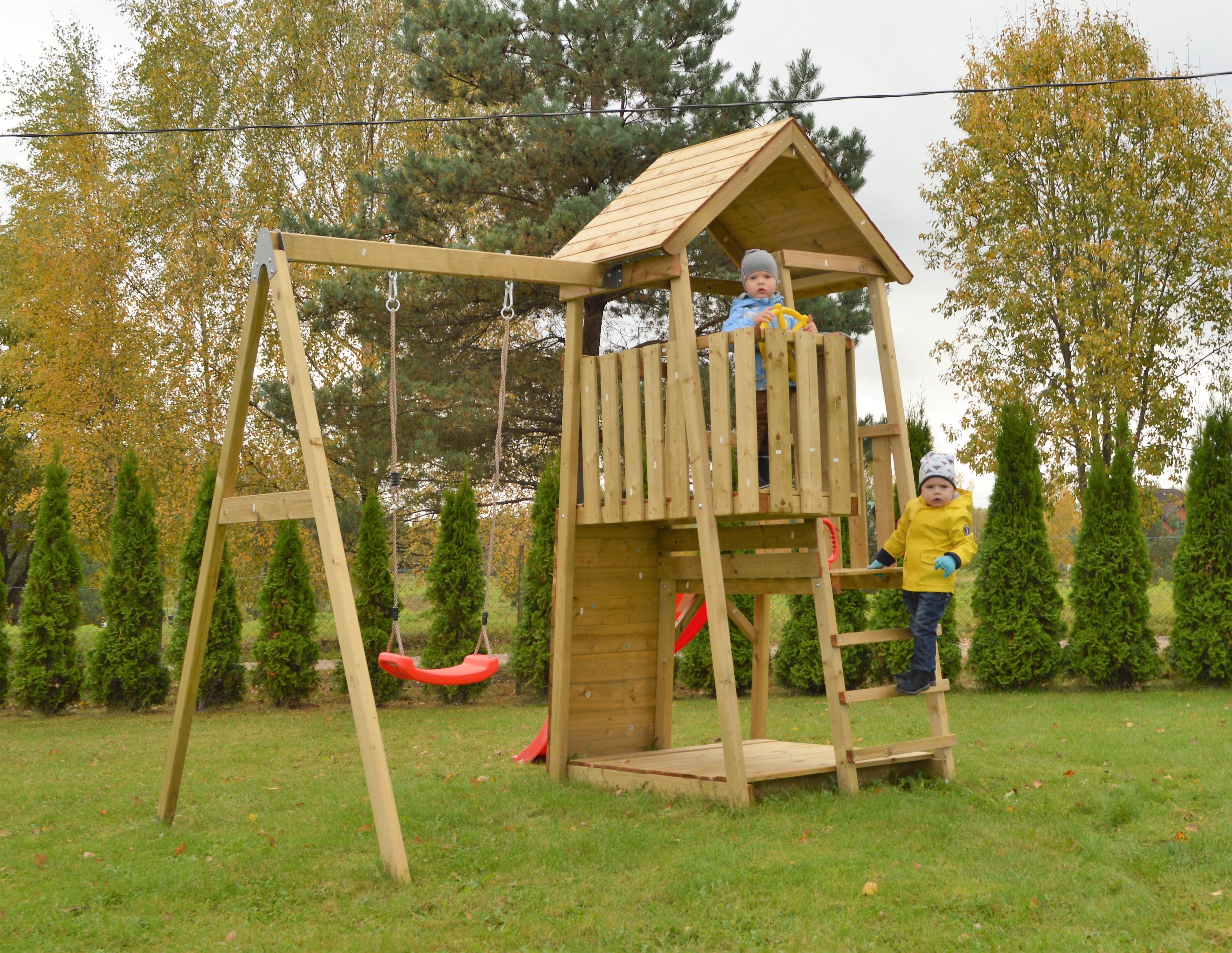 J4 Junior Activity Tower with Slide, Sandpit and Single Swing