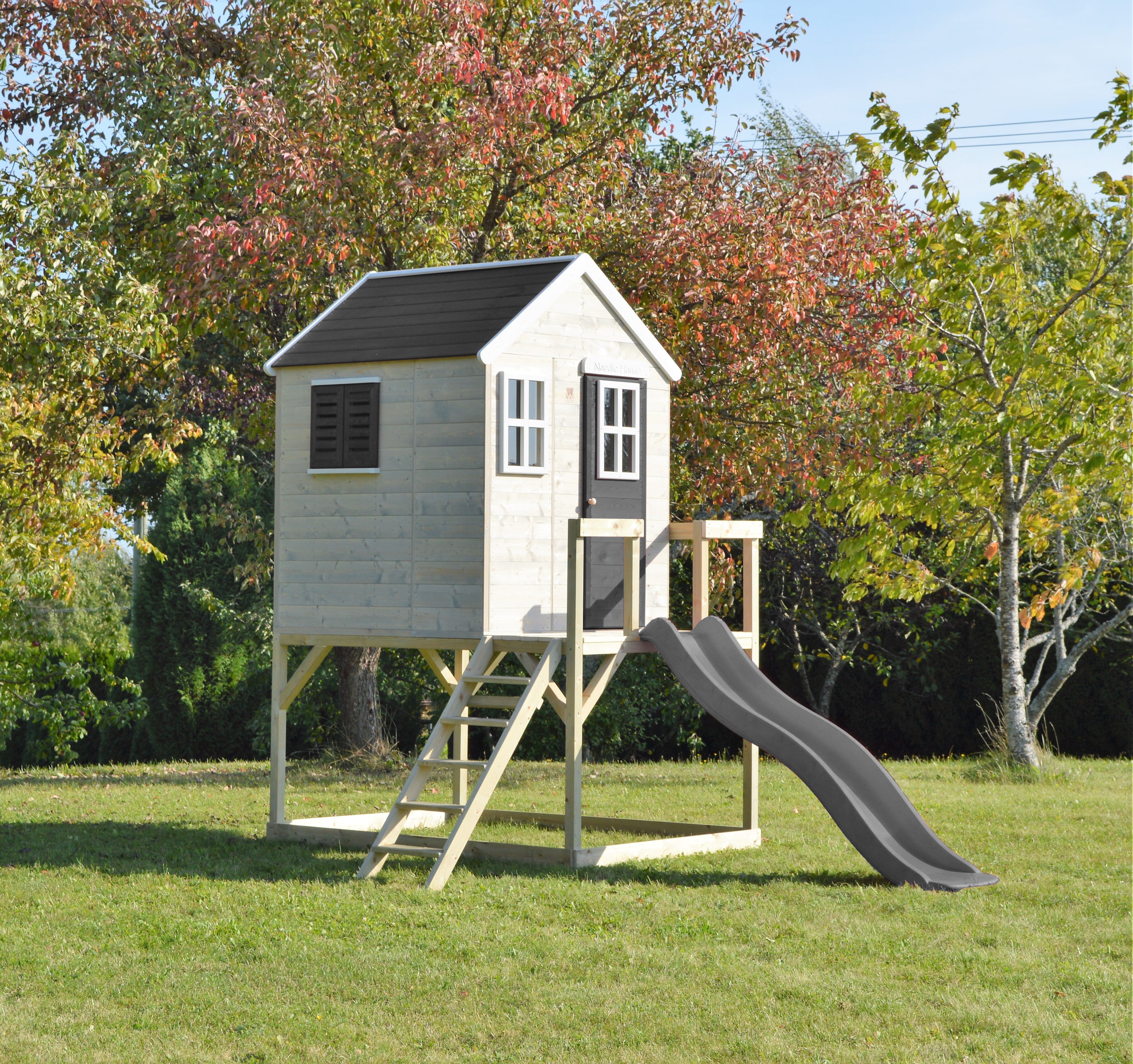 M22-G My Lodge with Platform and Slide + Gym Attachment