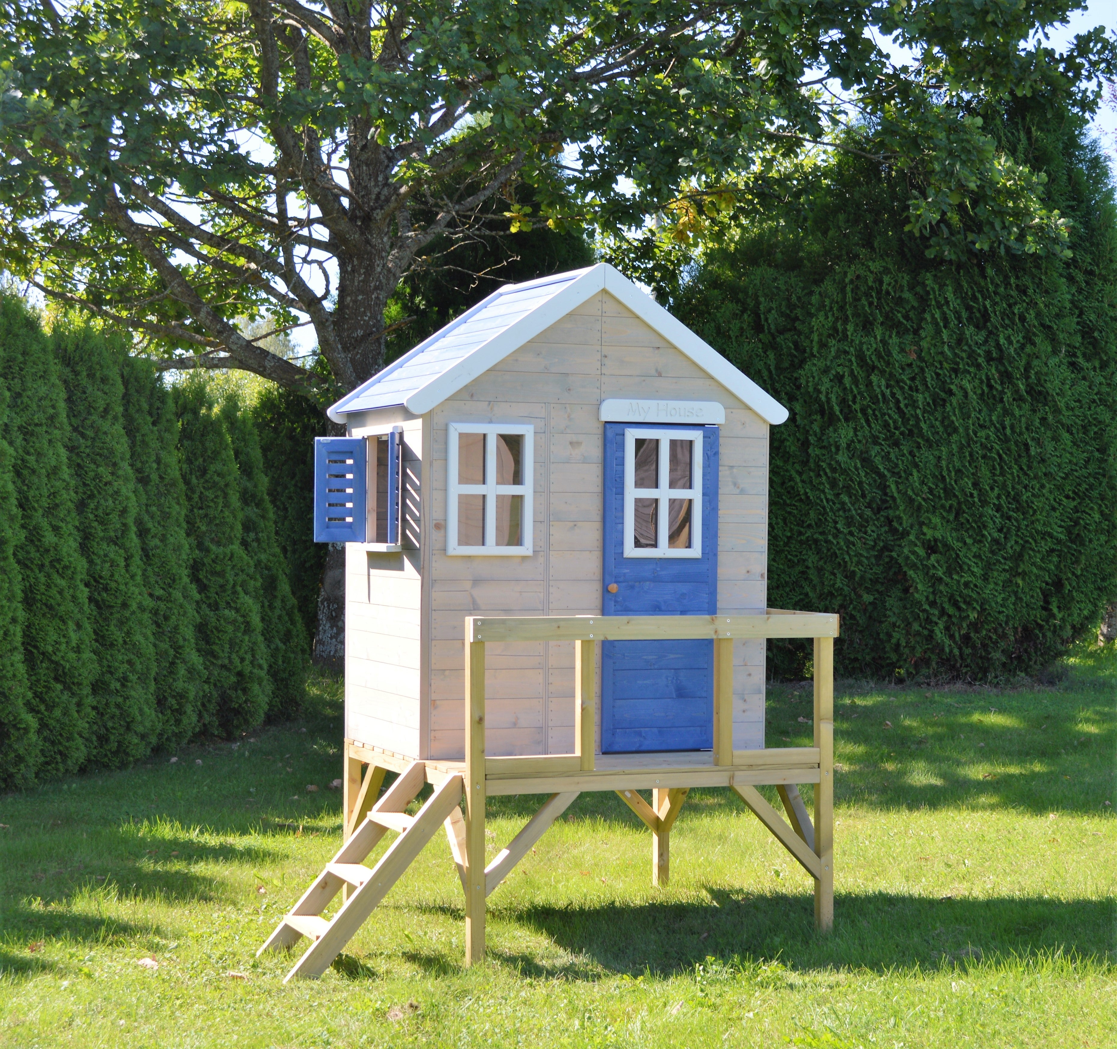 M25B Playhouse with Platform My Cottage Blue