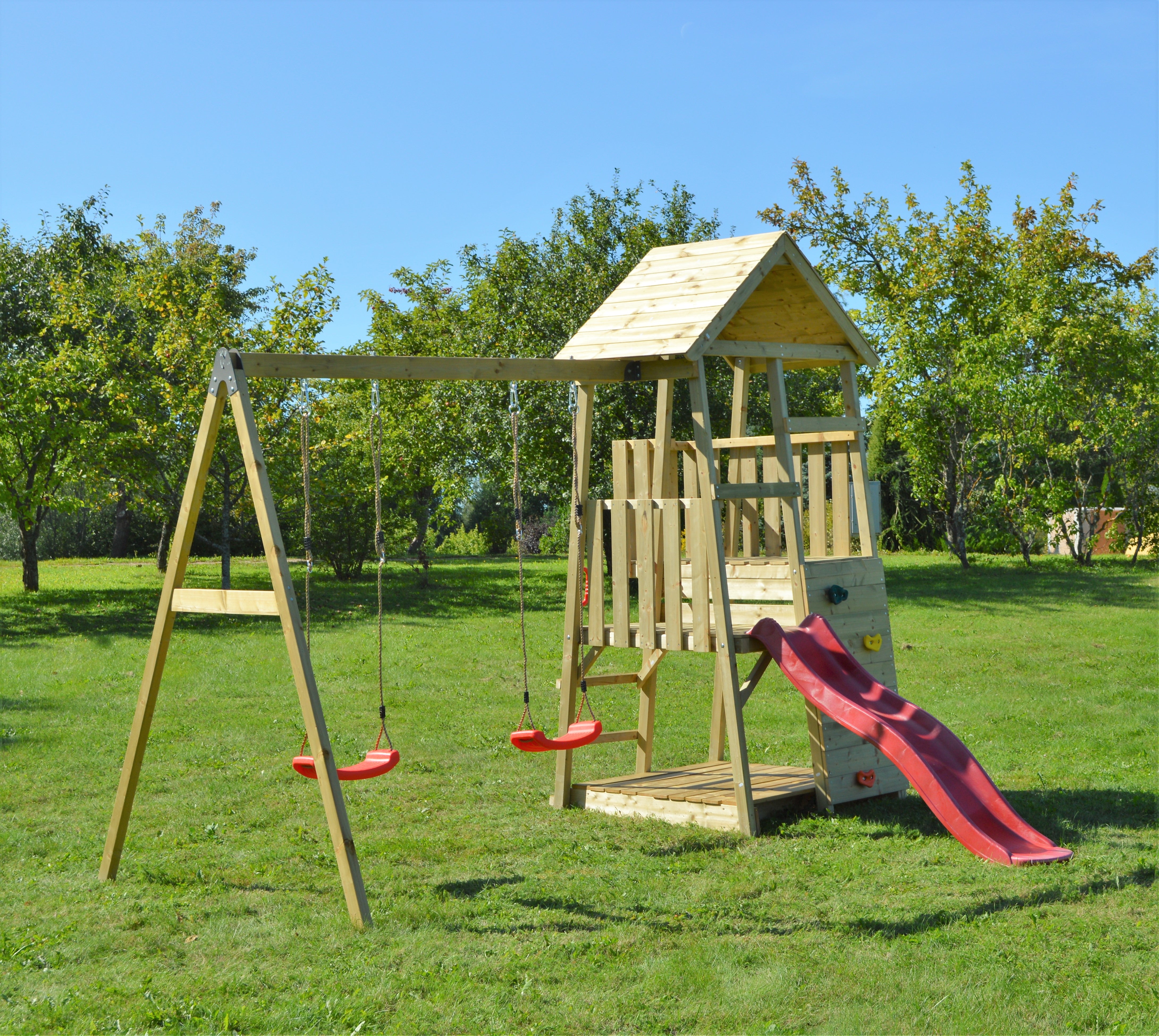 J6 Junior Activity Tower with Slide, Sandpit and Double Swing