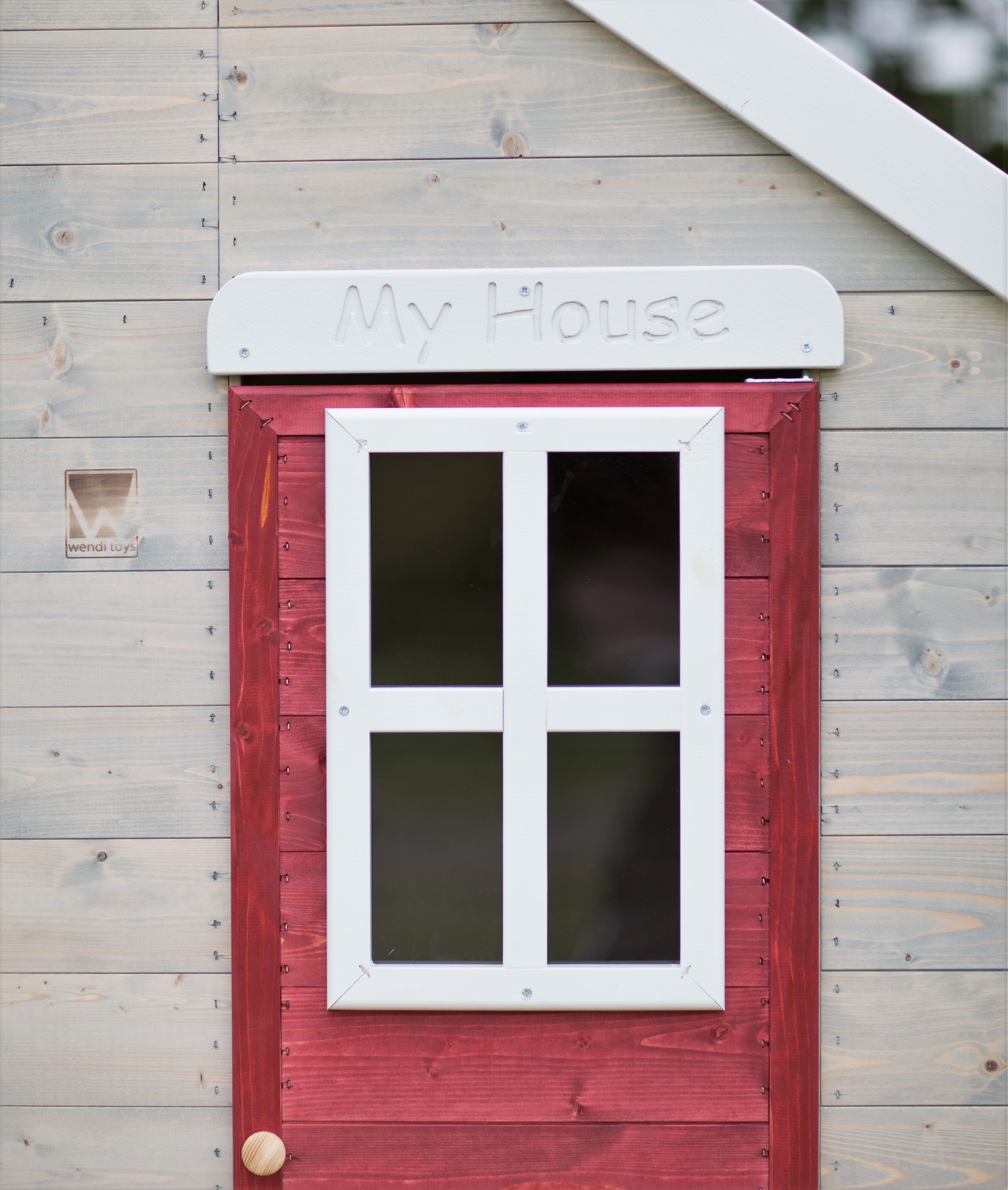 M26R Playhouse with Platform and Slide My Cottage Red