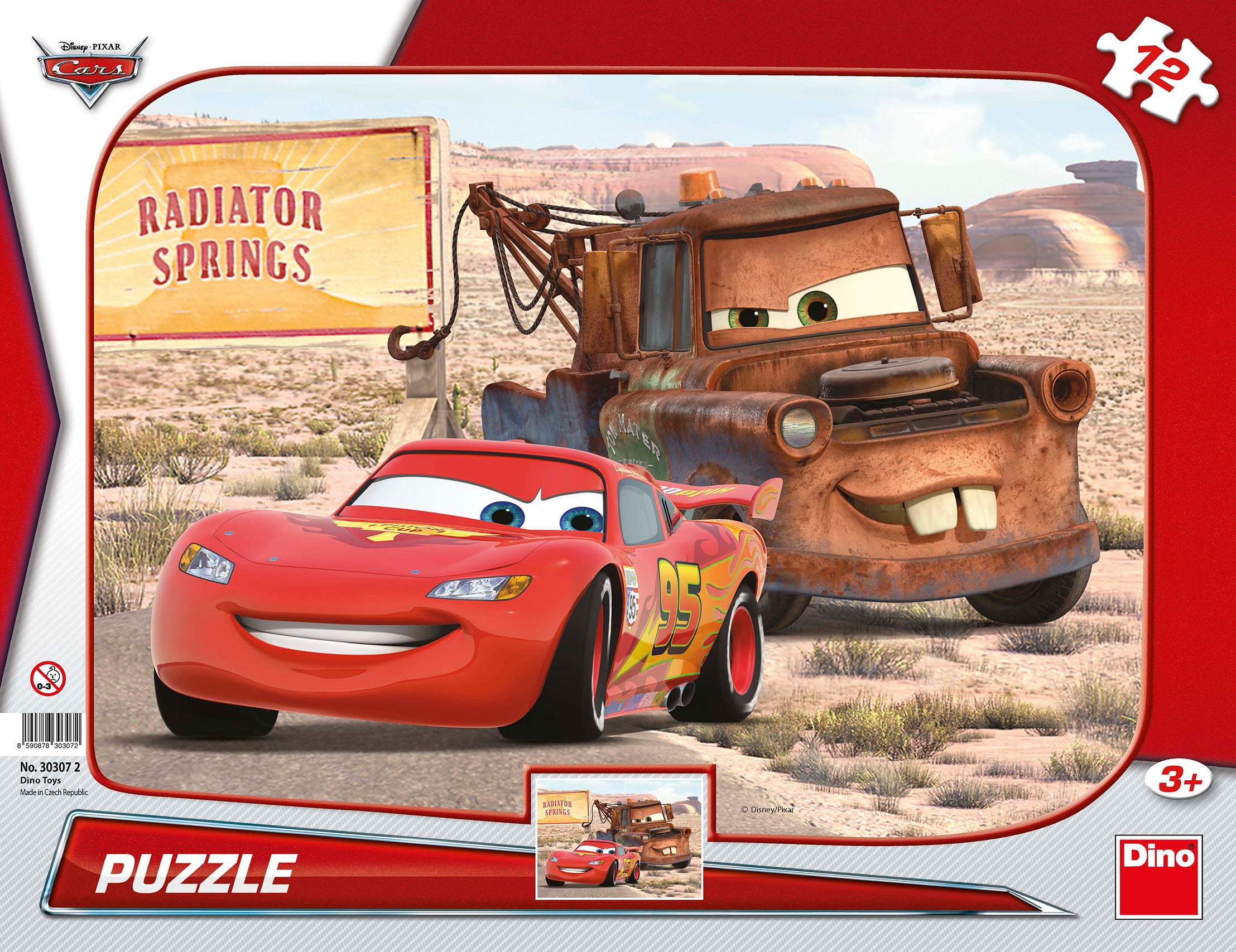 Dino Frame Puzzle 12 pc, Disney Cars