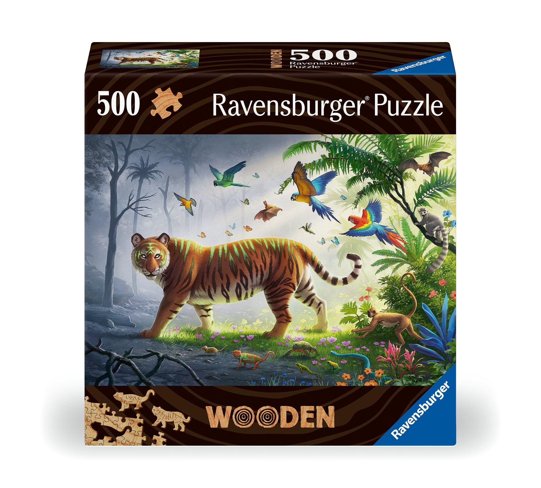 Ravensburger Wooden Puzzle 500 pc Tiger in the Jungle