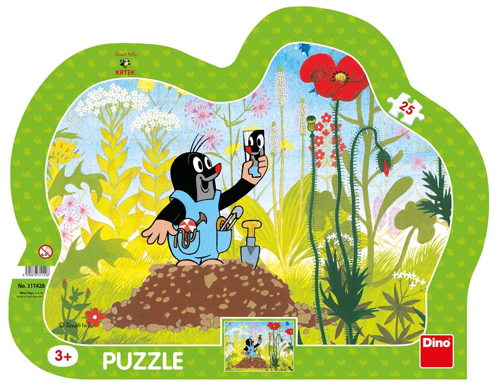 Dino Frame Puzzle 25 pc silhouette, Little Mole